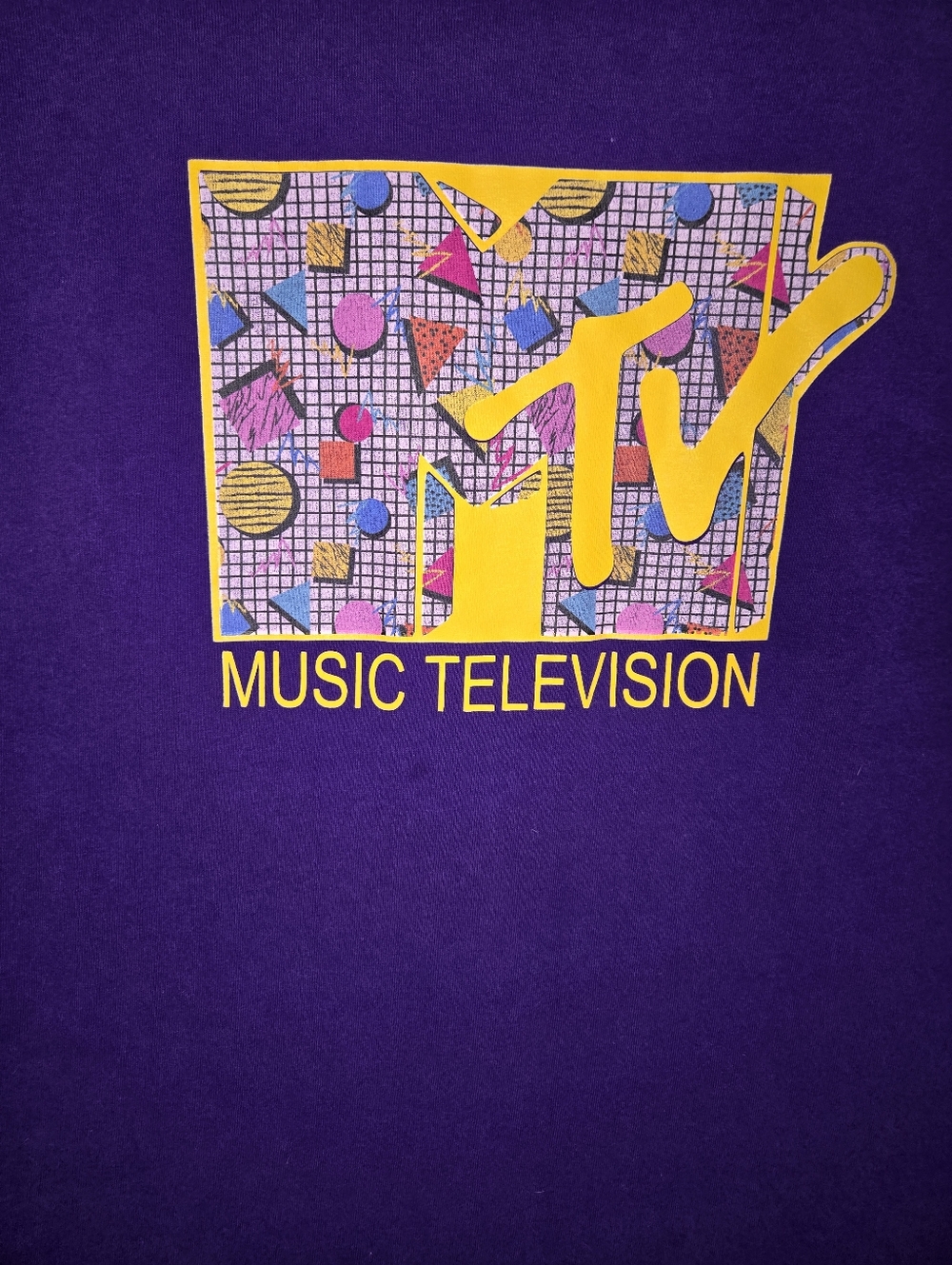 MTV Music Television Graphic Tee - Purple & Yellow